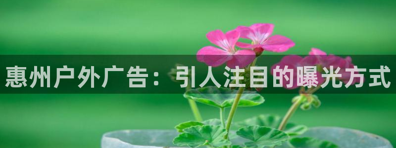 杏宇平台登录步骤图：惠州户外广告：引人注目的曝光方式