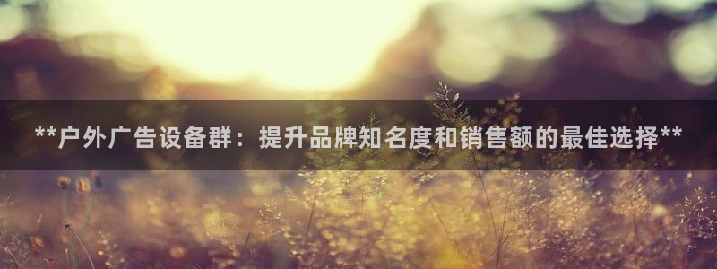 杏宇平台总代理是谁：**户外广告设备群：提升品牌知名度和销售额的最佳选择**
