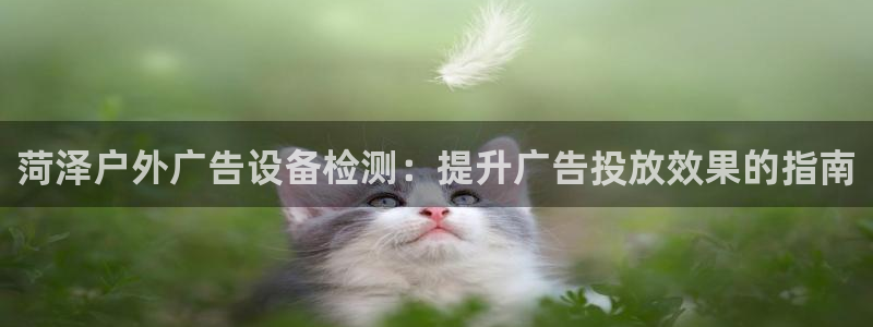 杏宇平台代理怎么样可靠吗：菏泽户外广告设备检测：提升广告投放效果的指南