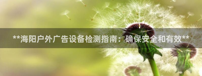 杏宇平台怎么样：**海阳户外广告设备检测指南：确保安全和有效**