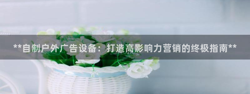 杏宇平台招商：**自制户外广告设备：打造高影响力营销的终极指南**