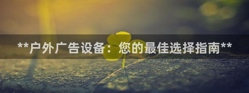 杏宇平台代理怎么样：**户外广告设备：您的最佳选择指南**