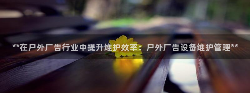杏宇平台招商：**在户外广告行业中提升维护效率：户外广告设备维护管理**