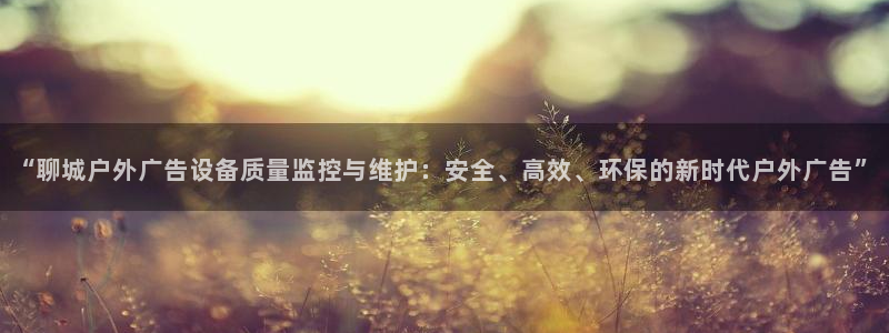 杏宇平台代理怎么赚钱：“聊城户外广告设备质量监控与维护：安全、高效、环保的新时代户外广告”