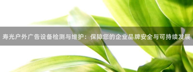 杏宇平台登录方法：寿光户外广告设备检测与维护：保障您的企业品牌安全与可持续发展