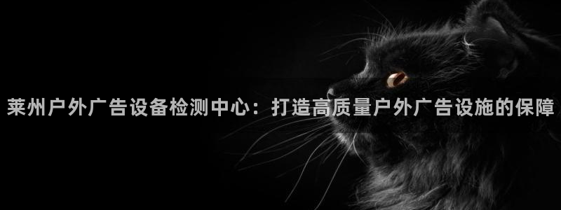 杏宇平台总代理是谁：莱州户外广告设备检测中心：打造高质量户外广告设施的保障