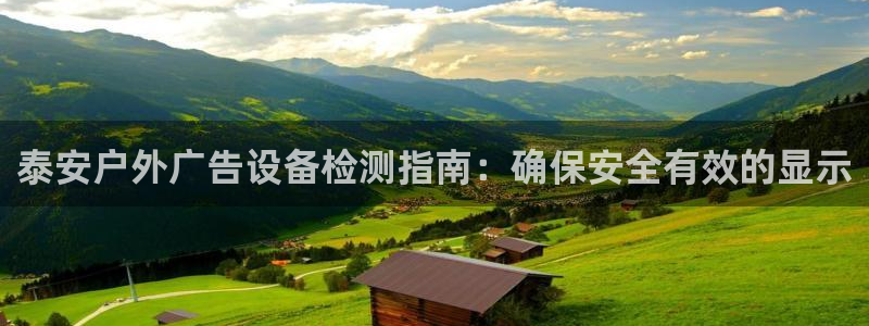 杏宇平台代理怎么样赚钱：泰安户外广告设备检测指南：确保安全有效的显示